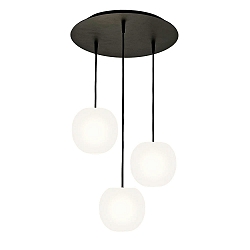 pendant luminaire ACAI 16 3 flames, round E27 IP20, mat, opal white dimmable