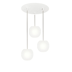 pendant luminaire ACAI 16 3 flames, round E27 IP20, mat, opal white dimmable