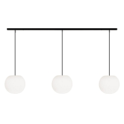 Pendelleuchte ACAI, �26cm, 3-flammig, E27, IP20, opalwei� matt, Pendel schwarz matt