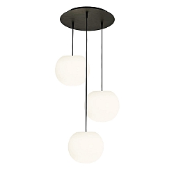 pendant luminaire ACAI 26 3 flames, round E27 IP20, mat, opal white dimmable