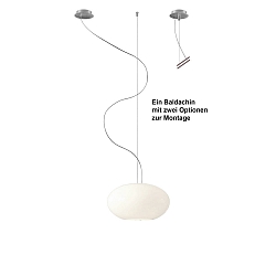 Pendelleuchte AIH, 1-flammig, � 29cm, E27, IP20, wei�-matt / Alu geb�rstet