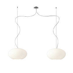 Pendelleuchte AIH, 2-flammig, � 38cm, 2x E27, IP20, wei�-matt / Alu geb�rstet