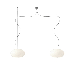 Pendelleuchte AIH, 2-flammig, � 29cm, 2x E27, IP20, wei�-gl�nzend / Alu geb�rstet