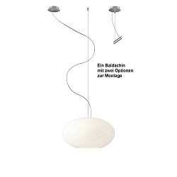 Pendelleuchte AIH, 1-flammig, � 38cm, E27, IP20, wei�-gl�nzend / Alu geb�rstet