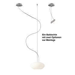 Pendelleuchte AIH, 1-flammig, � 19cm, G9, IP20, wei�-gl�nzend / Alu geb�rstet