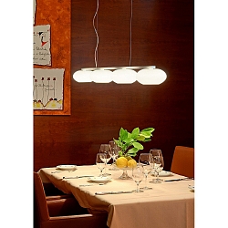 Pendelleuchte AIH MULTI, 4-flammig, 140cm, 4x G9, IP20, wei�-gl�nzend / Alu geb�rstet