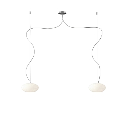 Pendelleuchte AIH, 2-flammig, � 19cm, 2x G9, IP20, wei�-matt / Alu geb�rstet