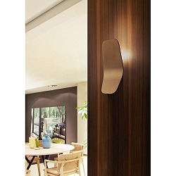 LED Wandleuchte ASHIYA, indirekt, Aluminium handgeb�rstet, dimmbar, Bronze matt