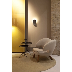 LED Wandleuchte ASHIYA, indirekt, Aluminium handgeb�rstet, dimmbar, Smaragdschwarz matt