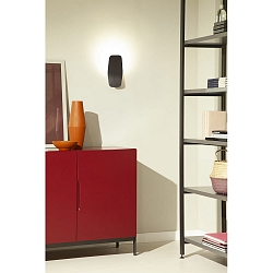 LED Wandleuchte ASHIYA, indirekt, Aluminium handgeb�rstet, dimmbar, Titanschwarz matt