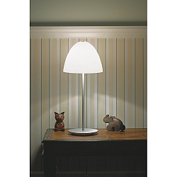 Tischleuchte BELL, IP20, 2x G9, Glas / Aluminium geb�rstet, wei�-sand-wei�, mit Schalter