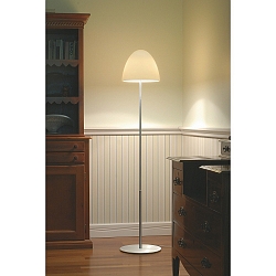Stehleuchte BELL, 2x E27, IP20, Glas / Aluminium geb�rstet, wei�-matt, mit Dimmer