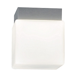 Deckenleuchte CUBE, IP20, G9, opal wei�-matt / Aluminium geb�rstet, 8 x 8cm