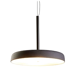 LED Lava-Keramik-Pendelleuchte CLAVIO FLAT, IP20, � 32cm, 24W 2700K 2680lm, dimmbar, anthrazit / Alu geb�rstet