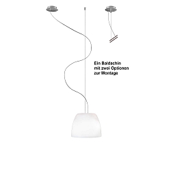 Pendelleuchte MARA, IP20, 1-flammig, E27, opal wei�-matt / Aluminium geb�rstet