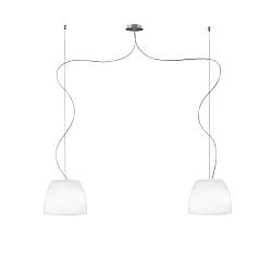 Pendelleuchte MARA, IP20, 2-flammig, 2x E27, opal wei�-matt / Aluminium geb�rstet