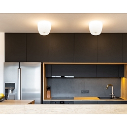 Deckenleuchte MARA, IP20, 2x E27, opal wei�-matt / Aluminium geb�rstet