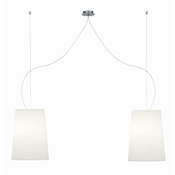 Pendelleuchte MESA LONG, 26 cm, 2-flammig, E27, dimmbar, opalwei� matt