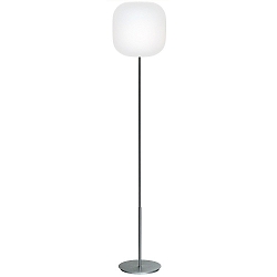 Stehleuchte MUREA, gerade, 2x E27, Opalglas wei�-matt / Alu geb�rstet, mit Dimmer