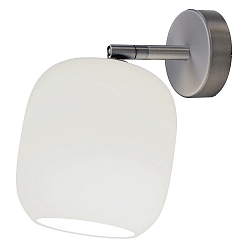 Wandleuchte MUREA, E27, IP20, mit Kipp-/ Drehgelenk, dimmbar, opalwei� matt, Armatur alu