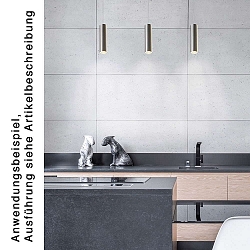 Pendelleuchte TUBUS, IP20, L�nge 48cm, GU10 max. 50W , Aluminium geb�rstet