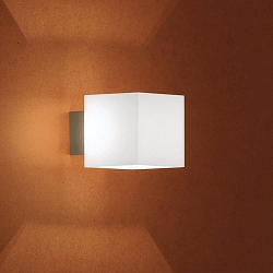 Wandleuchte CUBE, IP20, 1-flammig, 1x G9, opal wei�-matt / Aluminium geb�rstet