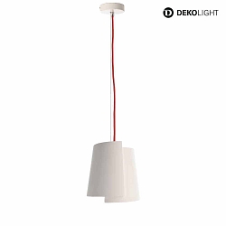 Plaster pendant luminaire TWISTER I, E14 max. 25W, white with red cable