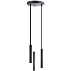 pendant luminaire SLIM DIM 3 flames, round, UGR < 19 IP20, deep black dimmable