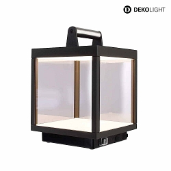 outdoor table luminaire LACERTAE with USB connection IP54, dark grey, transparent dimmable