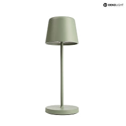 battery table lamp CANIS MINI IP65, green, mat dimmable