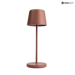 battery table lamp CANIS MINI IP65, mat, terracotta dimmable