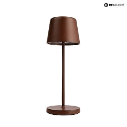 battery table lamp CANIS MINI IP65, mat, rust dimmable