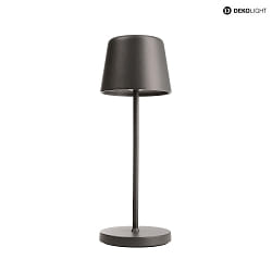 battery table lamp CANIS MINI IP65, grey, mat dimmable