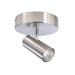 LED ceiling luminaire BECRUX I, 5W 3000K 490lm 45�, dimmable, brushed silver