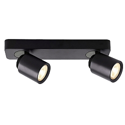 ceiling luminaire LIBRAE LINEAR II 2 flames, adjustable GU10 IP20, grey, mat, deep black dimmable