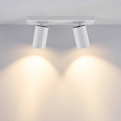 ceiling luminaire CAN TILT SQUARE 30.5CM 2 flames, square, cardanic swivelling GU10 IP20, white