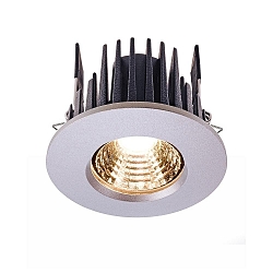 Recessed LED ceiling luminaire COB 68 IP65 round, current constant, 350 mA, 8W, 4200K, silver