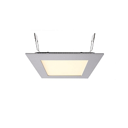 LED ceiling luminaire LED Panel square 15, current constant, 350 mA, 15W 2700K 120�, silver