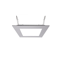 LED ceiling luminaire LED Panel square 15, current constant, 350 mA, 15W 4000K 120�, silver