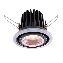 Recessed LED ceiling luminaire COB 68 MOOD BS-476 fire protection, 8W, 220-240V, 40�, 200cm-2800K, IP65, black