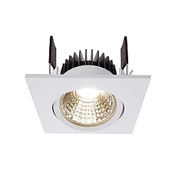 Recessed LED ceiling luminaire COB-68-350mA-SQUARE, current constant, 6W, 2700K, 45�, white