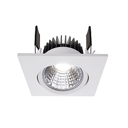 Recessed LED ceiling luminaire COB-68-350mA-SQUARE, current constant, 6W, 4000K, 45�, white