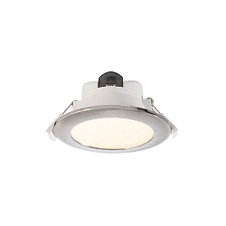 LED Deckeneinbauleuchte ACRUX 90, � 11.3cm, 9W 3000/4000/6000K (CCT) 760lm 90�, dimmbar, wei� matt / silber