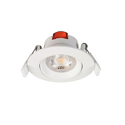 Recessed LED ceiling luminaire SMD-68-230V-round, IP20, 36� swivelling, 220-240V AC / 50-60Hz, 6.5W 2700K 510lm 45�, white