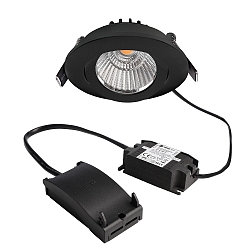 recessed spotlight DIONE IP20 swivelling, wired through IP20, black dimmable