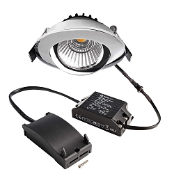 recessed spotlight DIONE IP20 swivelling, wired through IP20, chrome dimmable