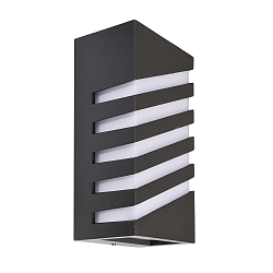 LED Au�enwandleuchte GRUMIUM ECKIG CCT II - Linien diagonal, IP54, 10W 3000/4000K (CCT Switch) 205lm, dunkelgrau