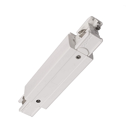 Zubeh�r f�r 3-Phasen-Schienensystem D LINE - elektrischer L�ngsverbinder mit Einspeisem�glichkeit links-rechts, Wei�