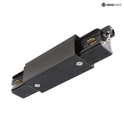 1-phase straight connector D ONE with feed-in option, left-right, black