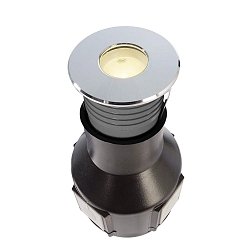 Outdoor LED in-ground luminaire ALZIRR II, symmetrical, IP67, 24V DC, 2.4W 3000K 150lm 450cd 30�, stainless steel